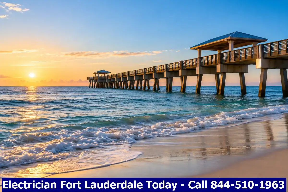 Dania Beach Pier on a clear morning, Dania Beach, Florida