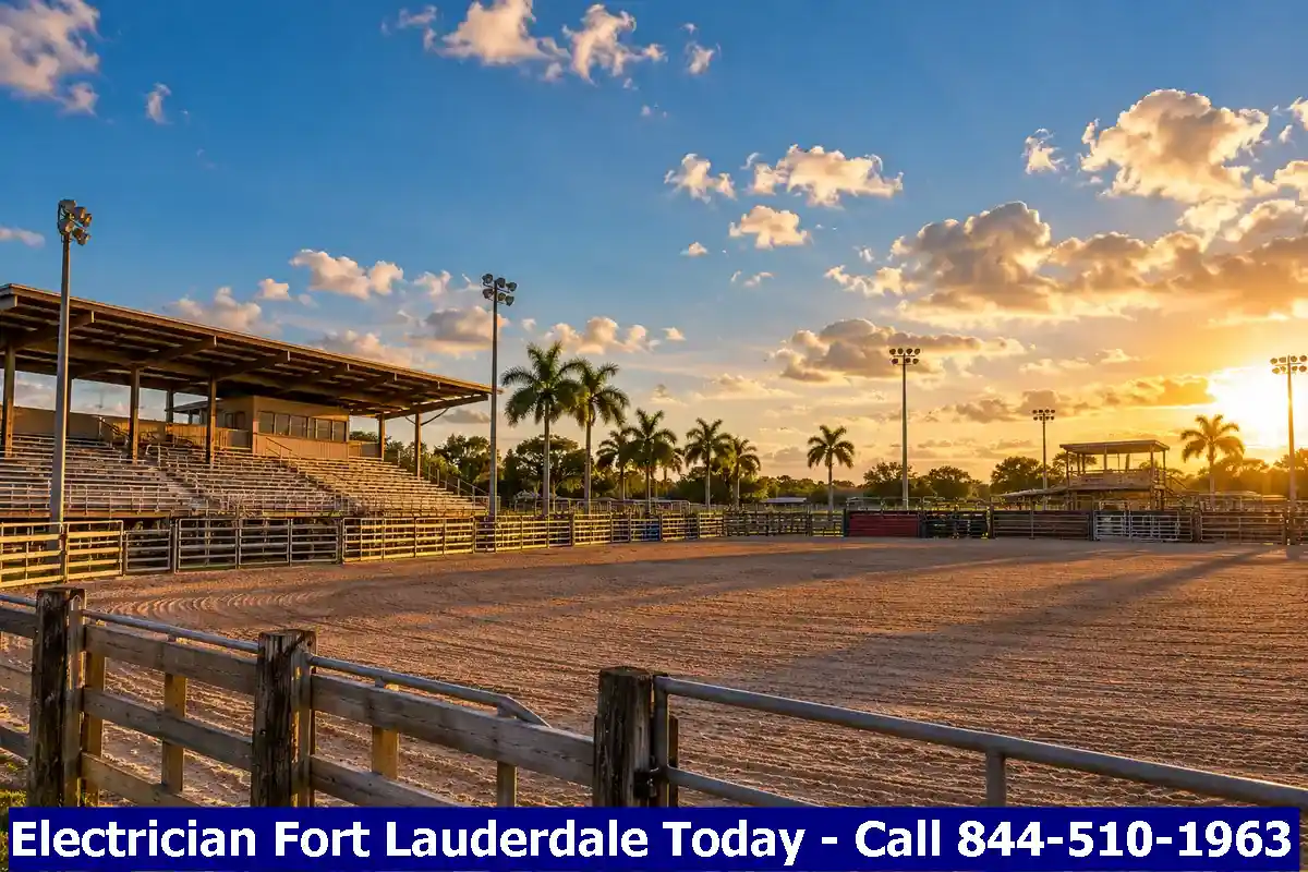Western-style rodeo grounds under a big Florida sky, Davie, Florida