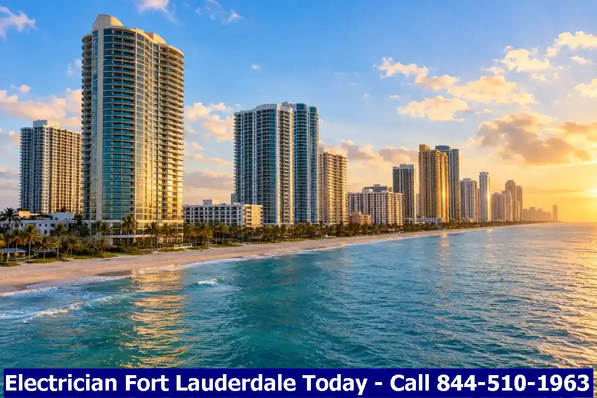 Oceanfront condominium towers along the beach, Hallandale Beach, Florida