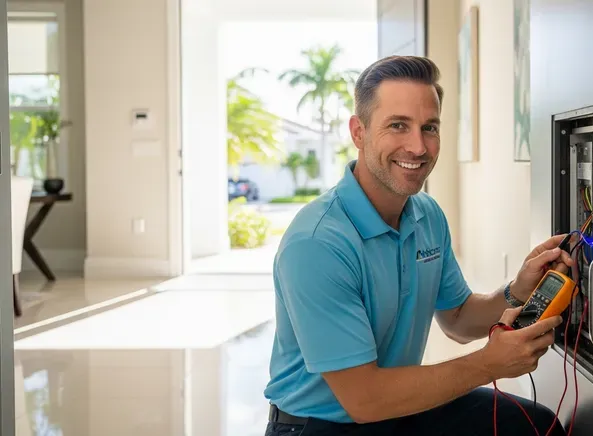 electrician undertaking an electrical inspection for troubleshooting